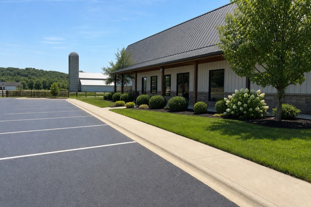 commercial grounds maintenance after — cleaned up by Flanagan Rural Lawn Care near De Mossville, KY