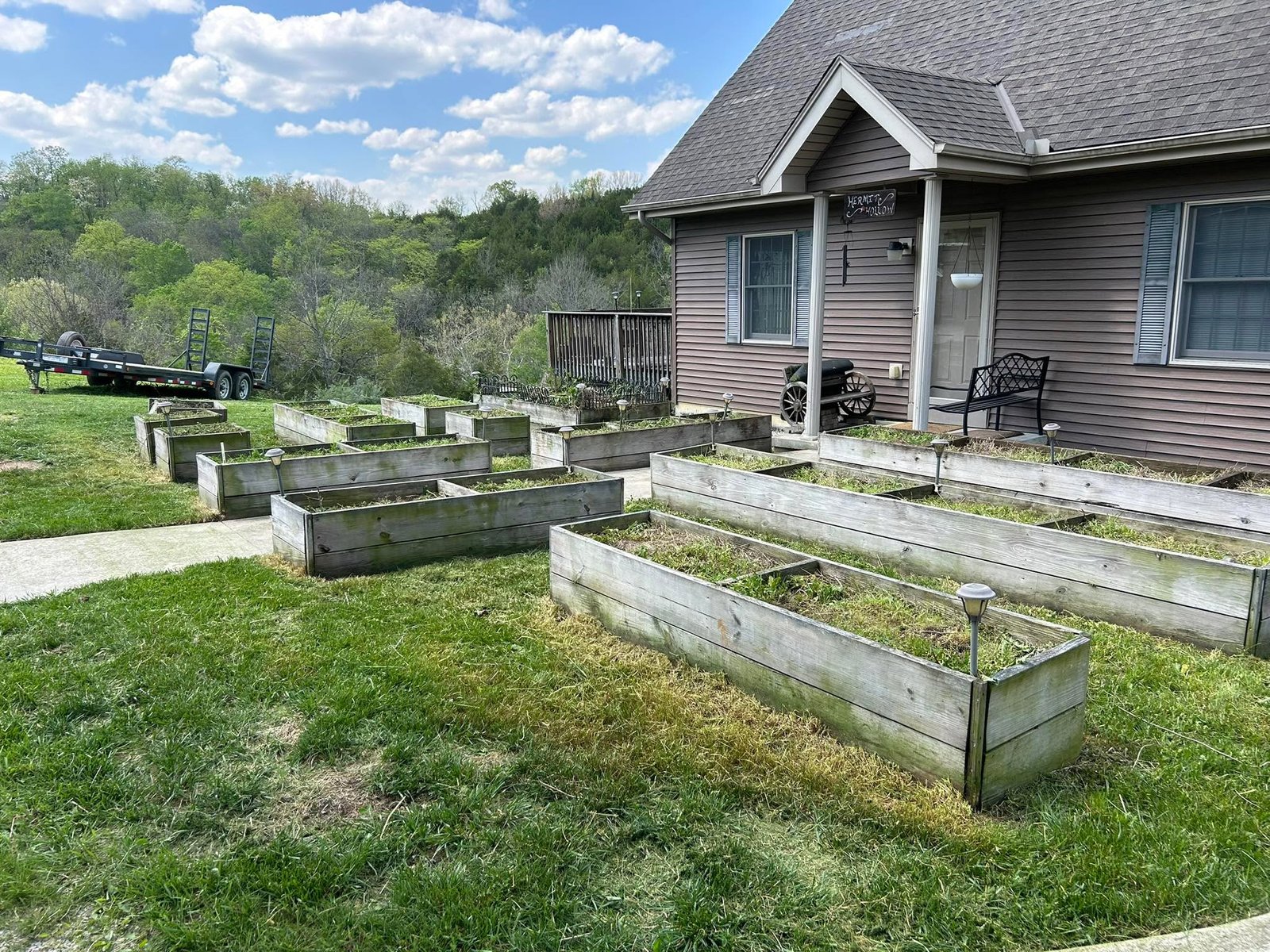Lawn cleanup and rural property maintenance work near De Mossville, Kentucky
